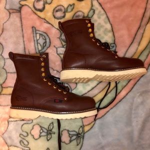 Leather Boots, Steel Toe, Only Worn Once